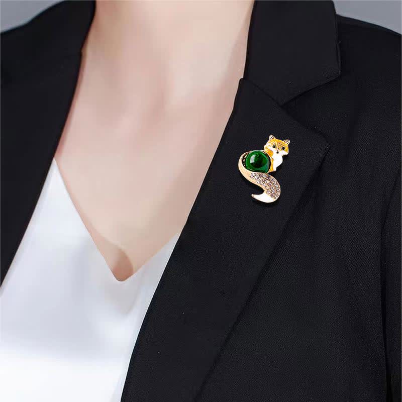 Women's Glaze Enamel Fox Brooch - image 1