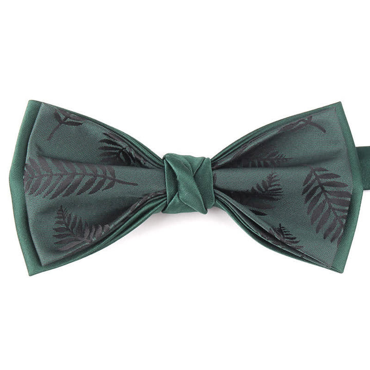 Men's Elegant Floral Botanical Bow Tie - Green #3 - image 12