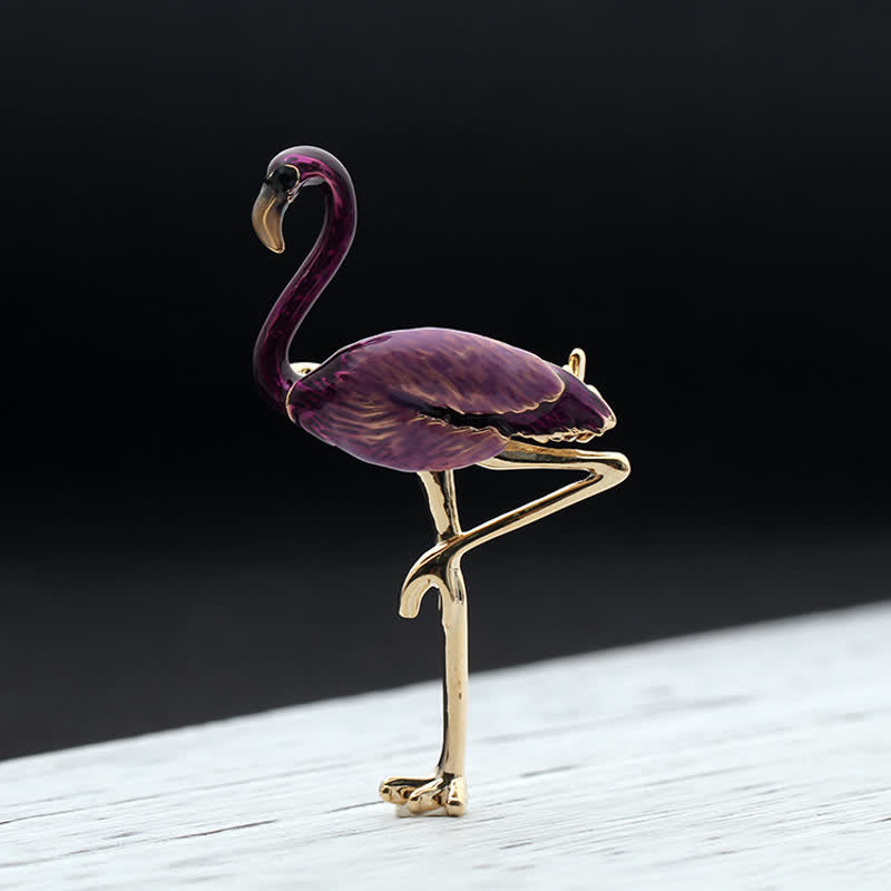 Women's Exotic Enamel Flamingo Brooch - image 14