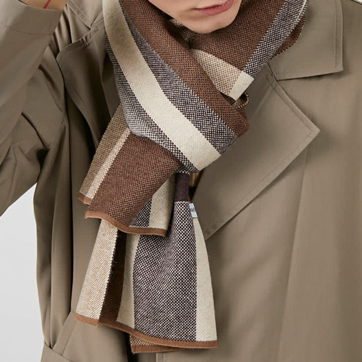 Men's Winter Classical Warm Plaid Stripe Scarf - image 3