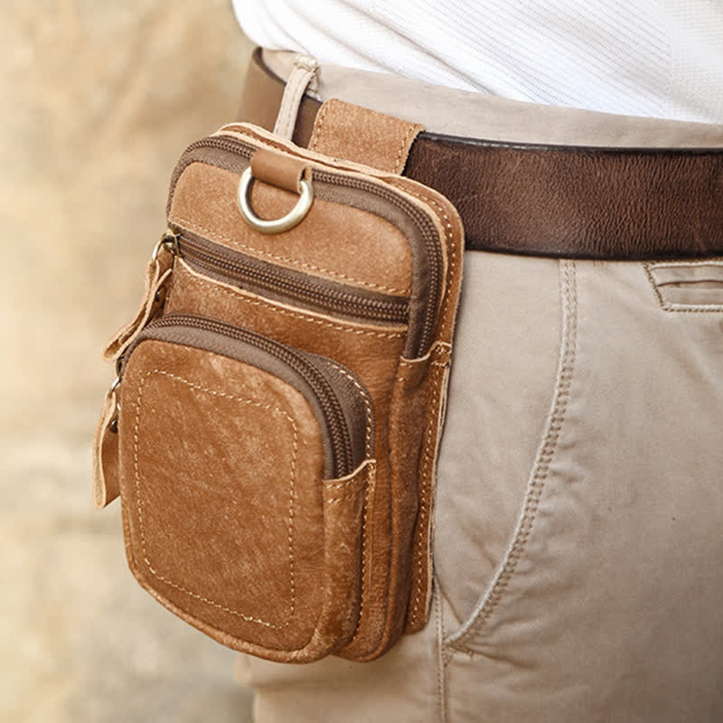 Leisure Sports Large Capicity Business Belt Bag - Brown - image 0
