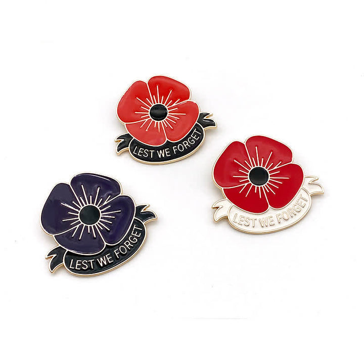 3Pcs Unisex Lest We Forget Poppy Brooch - 3Pcs - image 1