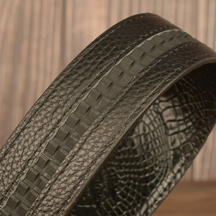 Men's Nautical Anchor Crocodile Embossed Leather Belt - image 7