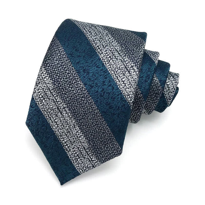 Men's Wide Block Multi Striped Necktie - Navy - image 4