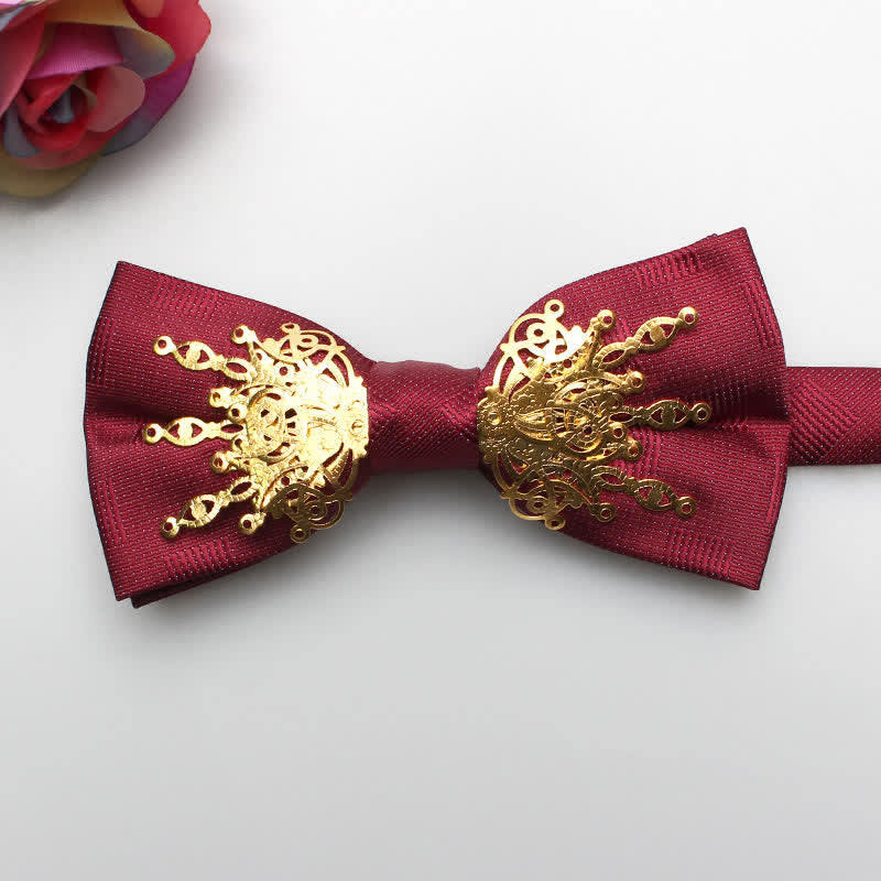 Men's Mosaic Bling Sunburst Bow Tie - Red & Gold - image 8