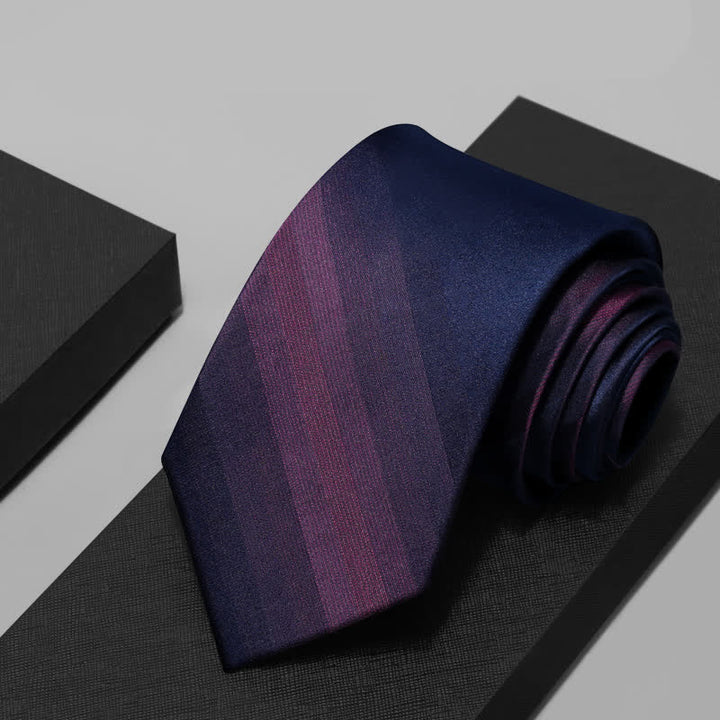 Men's Mulberry Silk Gradient Purple Necktie - Purple - image 0