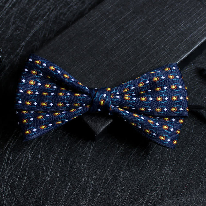 Men's Abstract Pattern Double Layers Bow Tie - Style #13 - image 14