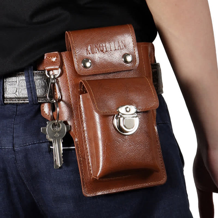 Travel Sports Multi-function Magnectic Button Belt Bag - Brown - image 2