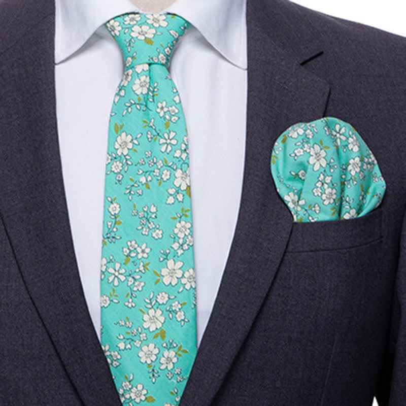 2Pcs Men's Daisy Rose Floral Necktie Set - image 3