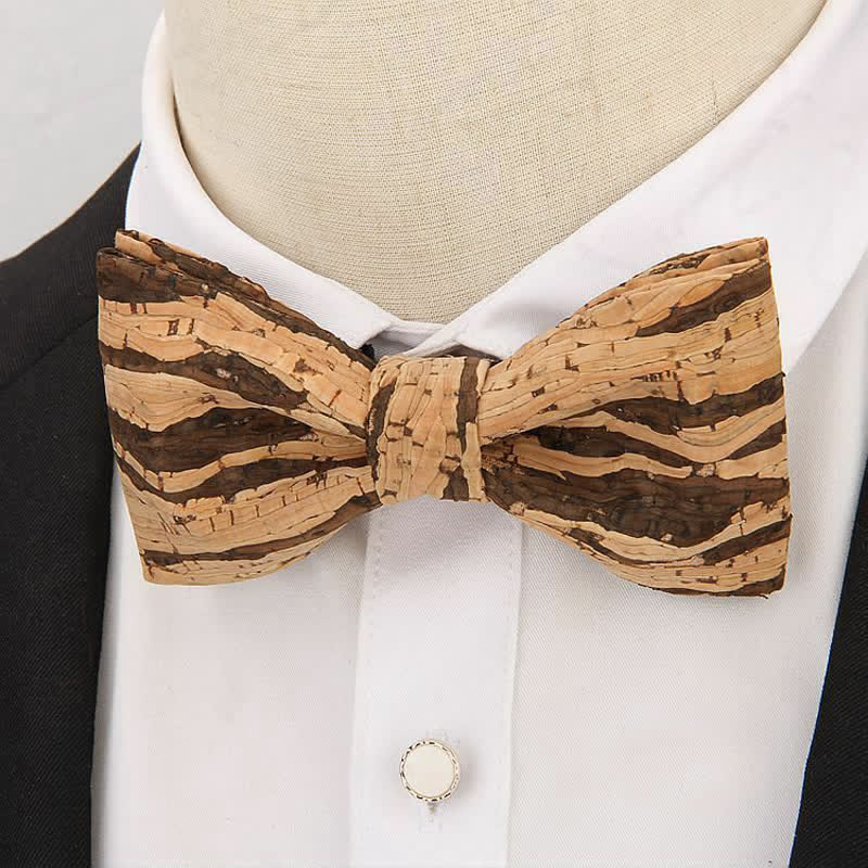 Men's Creative Plain Cork Wooden Bow Tie - image 1