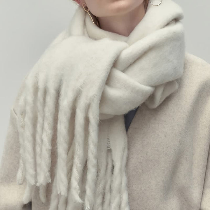 Women's Chunky Thickened Solid Color Soft Scarf - image 3