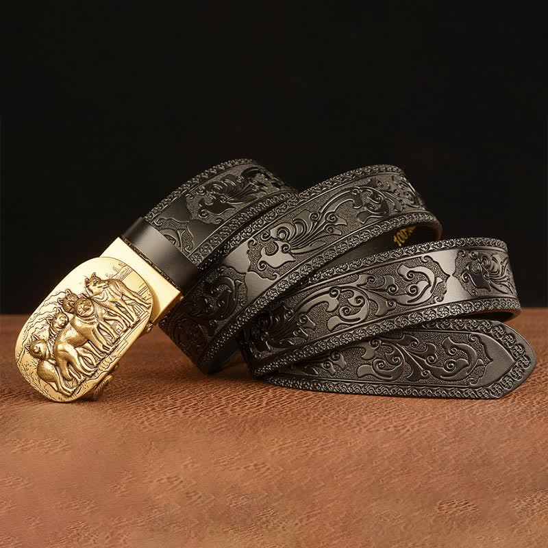 Men's Retro Pack Of Wolves Leather Belt - image 10