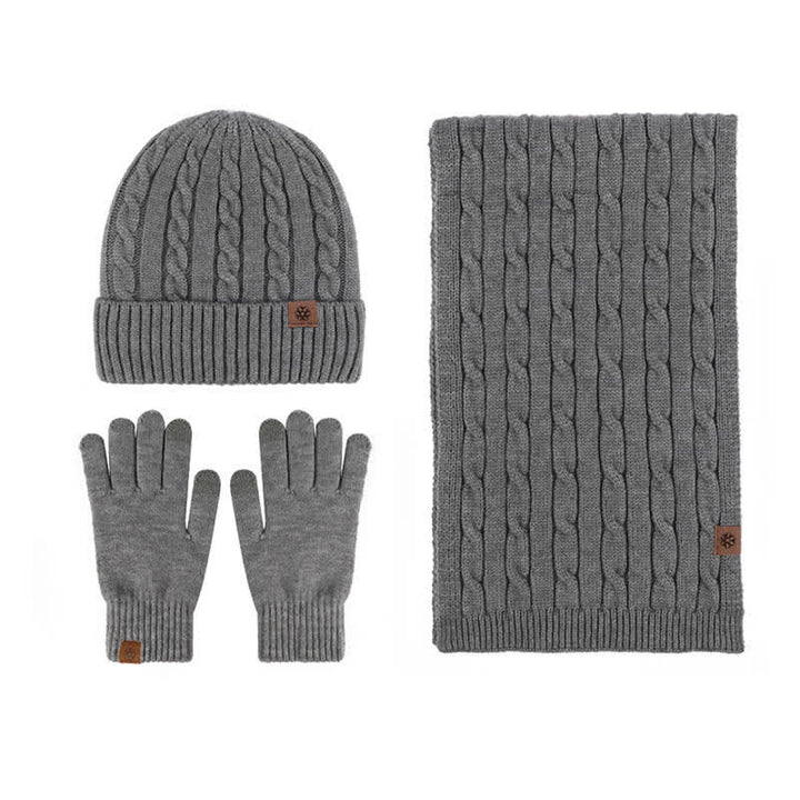 3Pcs Unisex Warm Hat Scarf Gloves Set - Dark Gray - Adjustable (21 1/4"-22 7/8") - image 20