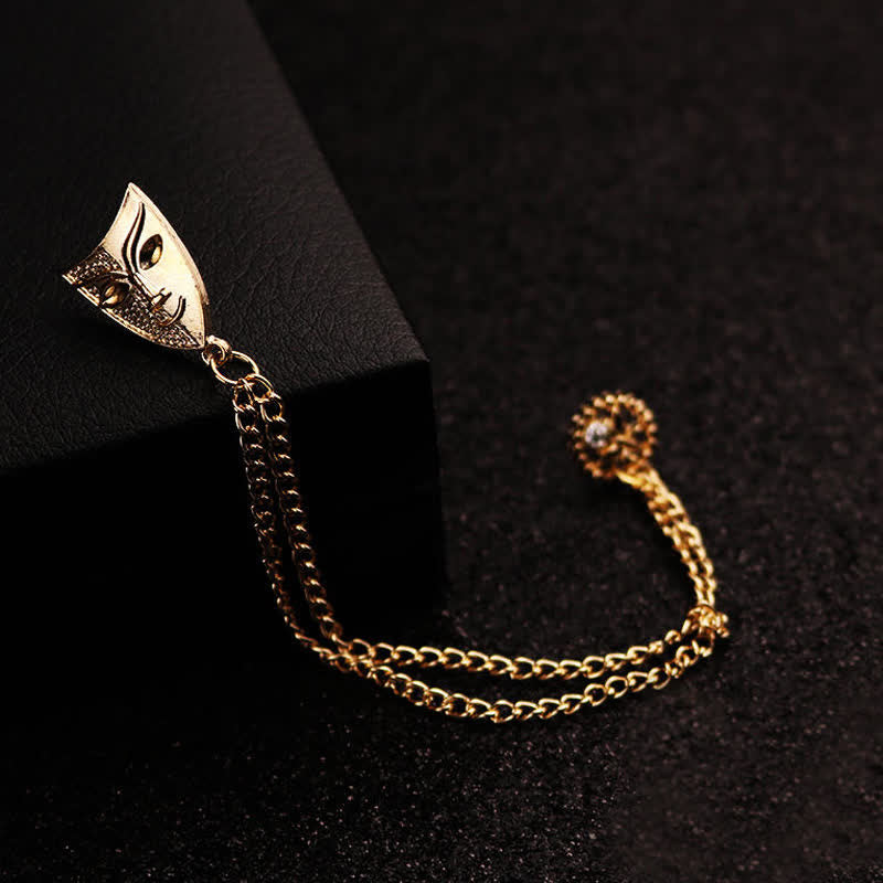 Men's Mysterious Mask Tassel Brooch - image 1