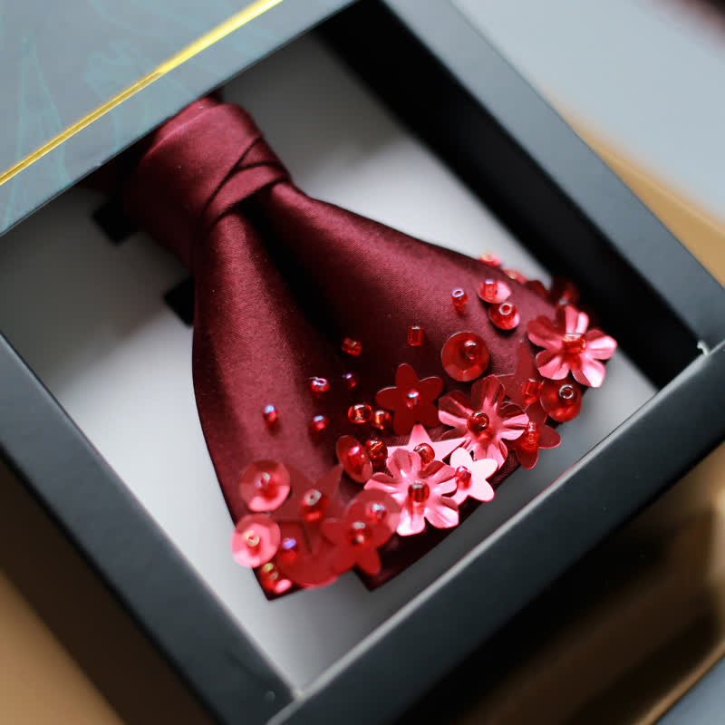 Men's Sequin Flourishing Bow Tie Pocket Square - image 3