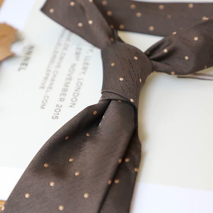 Men's Coffee Colors Series Striped Paisley Necktie - Style #24 - image 27