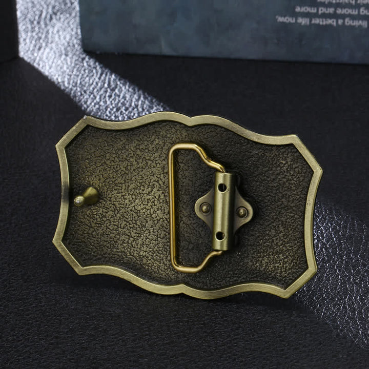 Men's DIY Long Horn Bull Arrow Buckle Leather Belt - image 4
