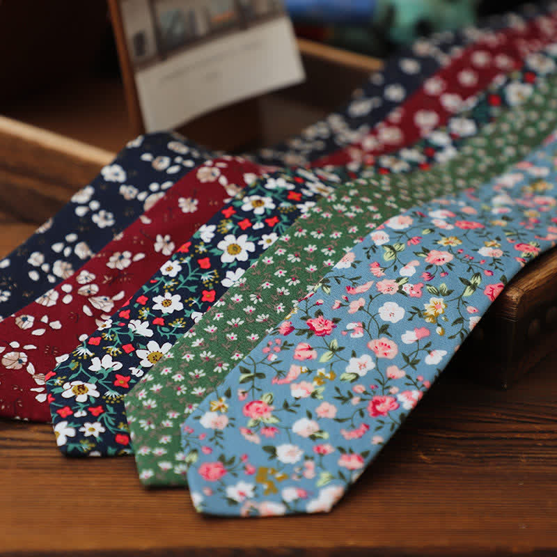 Men's Romantic Floral Skinny Necktie - image 0