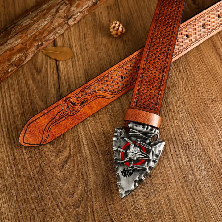 Men's Domineering Bull Head Ethnic Style Leather Belt - image 3