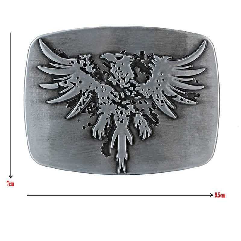 Men's DIY Rising Phoenix Eagle Buckle Leather Belt - image 2