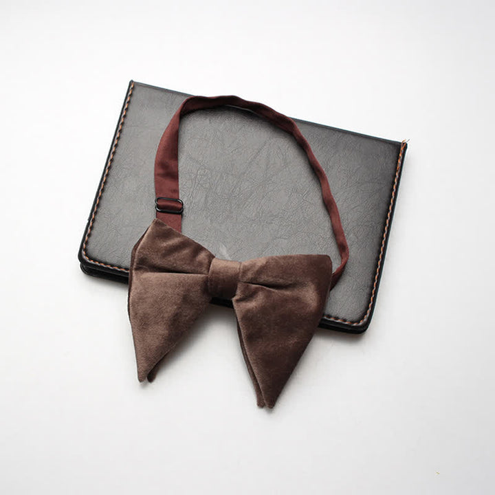 Men's Velvet Oversized Pointed Wedding Bow Tie - Sienna - image 5