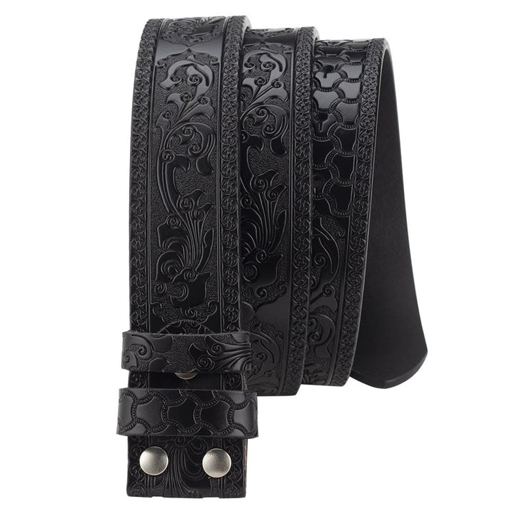 Men's DIY Turquoise Wood Bead Bull Buckle Leather Belt - image 14