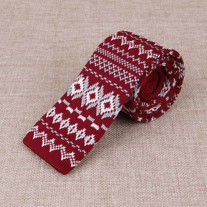 Men's Exotic Skinny Knitted Necktie - Style #3 - image 5