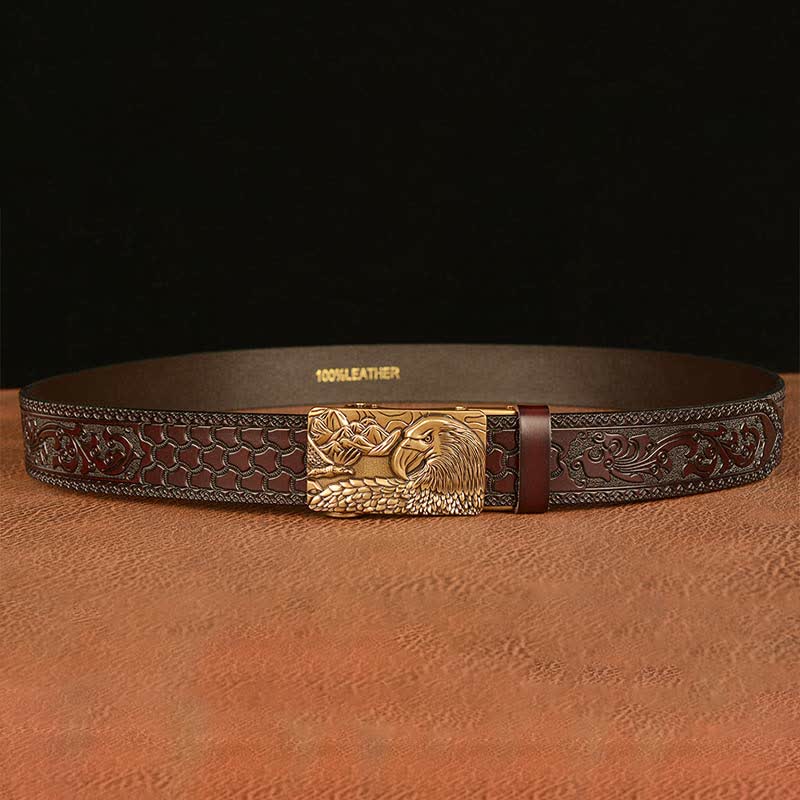 Men's Landscape Animal Eagle Leather Belt - image 4