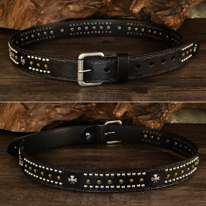 Unisex Rock Style Cross Rivet Studded Decor Belt - image 12