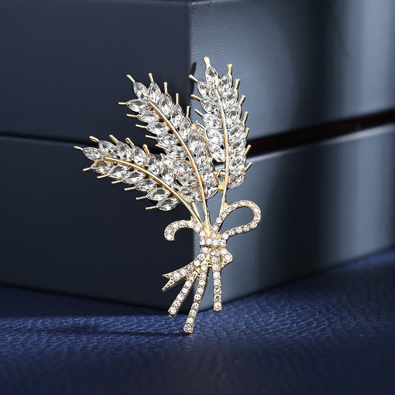 Women's Shiny Wheat Bowknot Brooch - White - image 6