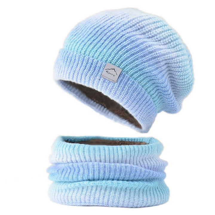 2Pcs Stretchy Gradient Color Hat Loop Scarf Set - Blue - Adjustable (22"-23 5/8") - image 13