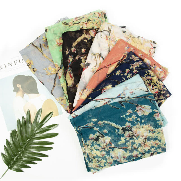 Women's Lightweight Blooming Floral Birds Scarf - image 5
