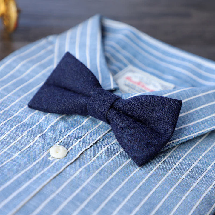 Men's Simple Tweed Wool Blend Bow Tie - # 7 - image 9