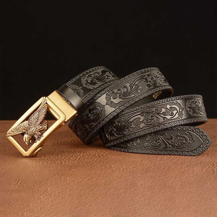 Men's Vintage Hollow Eagle Buckle Leather Belt - image 9