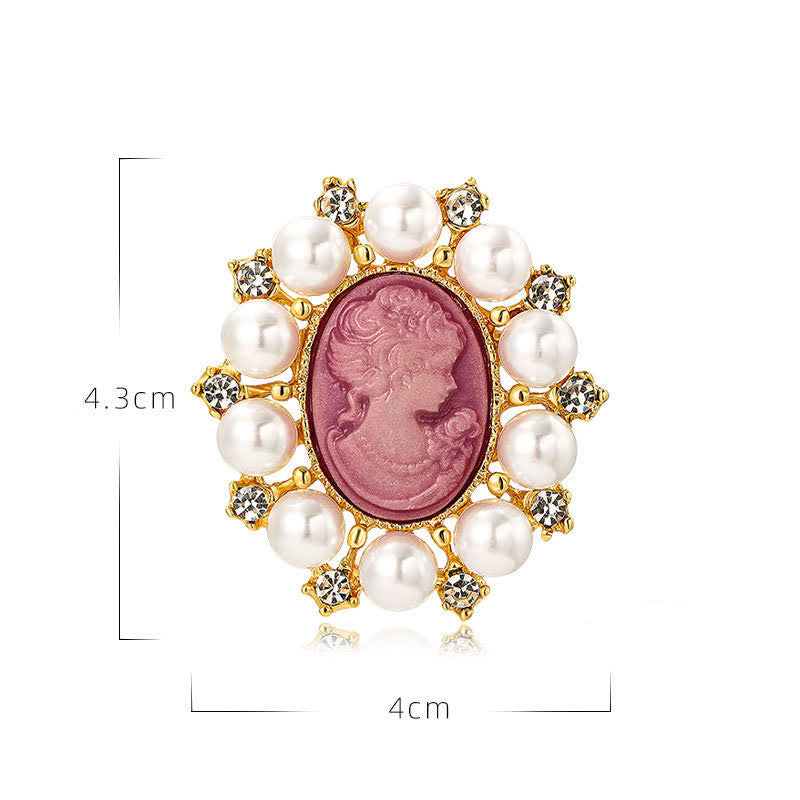 Women's Palace Relief Beauty Pearl Brooch - image 5