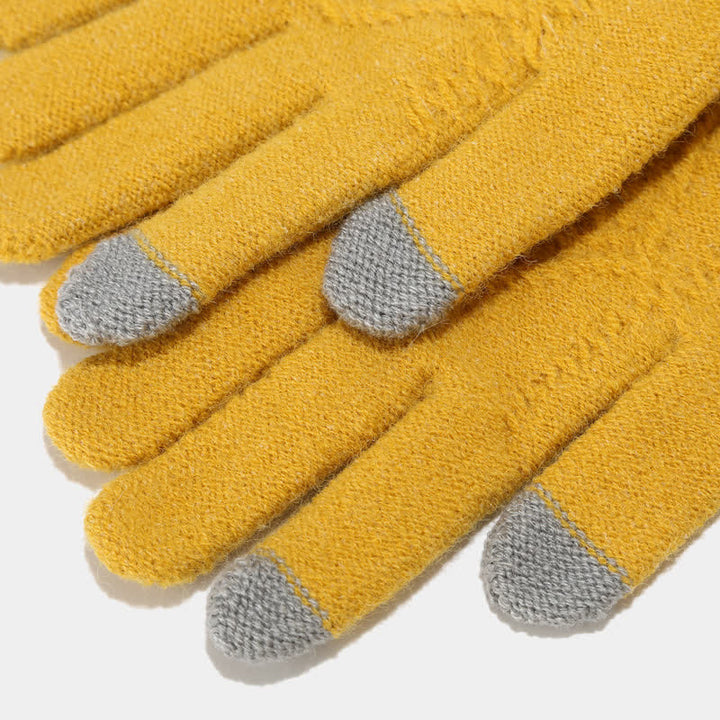 3Pcs Women's Diamond Poms Beanie Hat Scarf Gloves Set - image 6