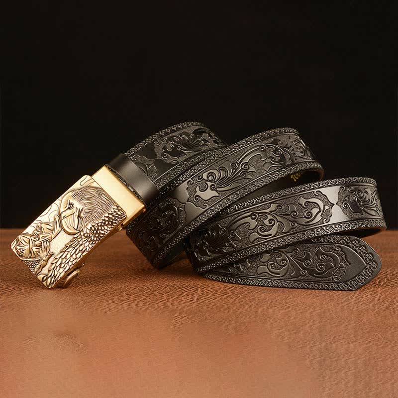 Men's Landscape Animal Eagle Leather Belt - image 12
