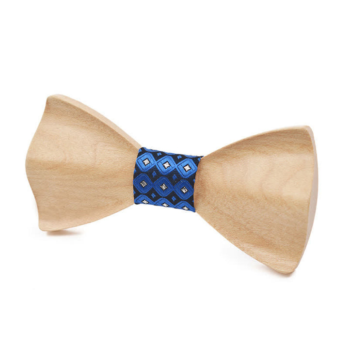 Men's Classic Maple Wooden Bow Tie - White #3 - image 15