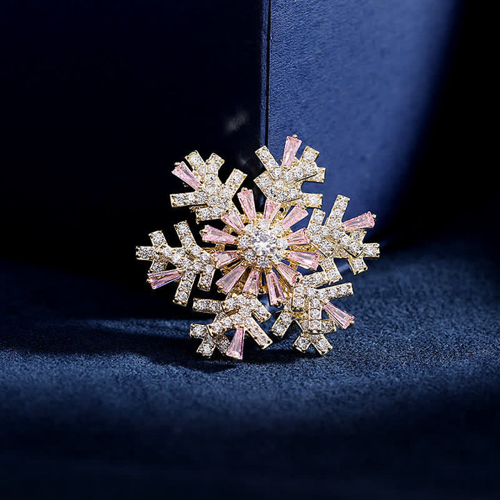 Women's Rotatable Snowflake Brooch - Pink - image 0
