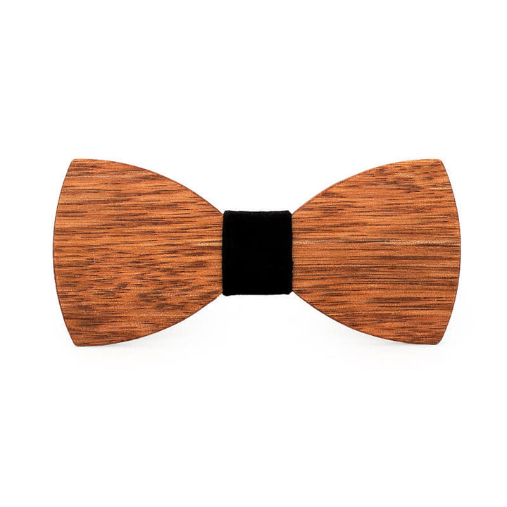 Men's Vintage Begonia Wooden Bow Tie - Black - image 12