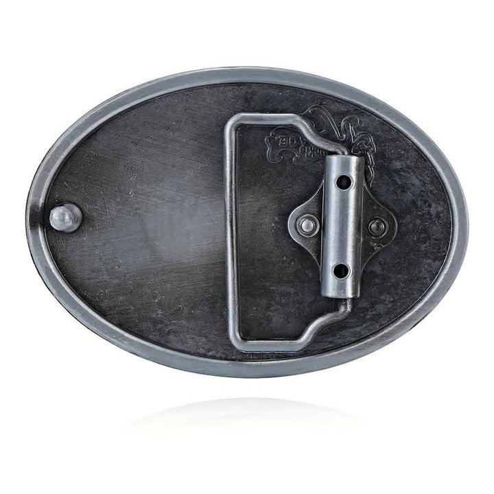 Women's DIY Silver Cowgirl Up Buckle Leather Belt - image 1