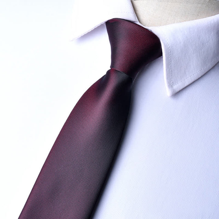 Men's Solid Color Zipper Tie Adjustable Necktie - Matte Burgundy - image 18