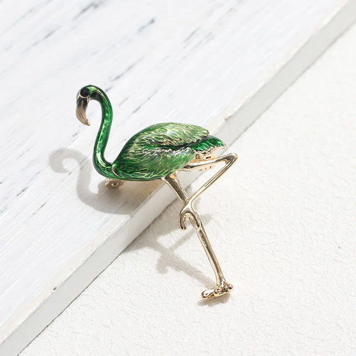 Women's Exotic Enamel Flamingo Brooch - image 12