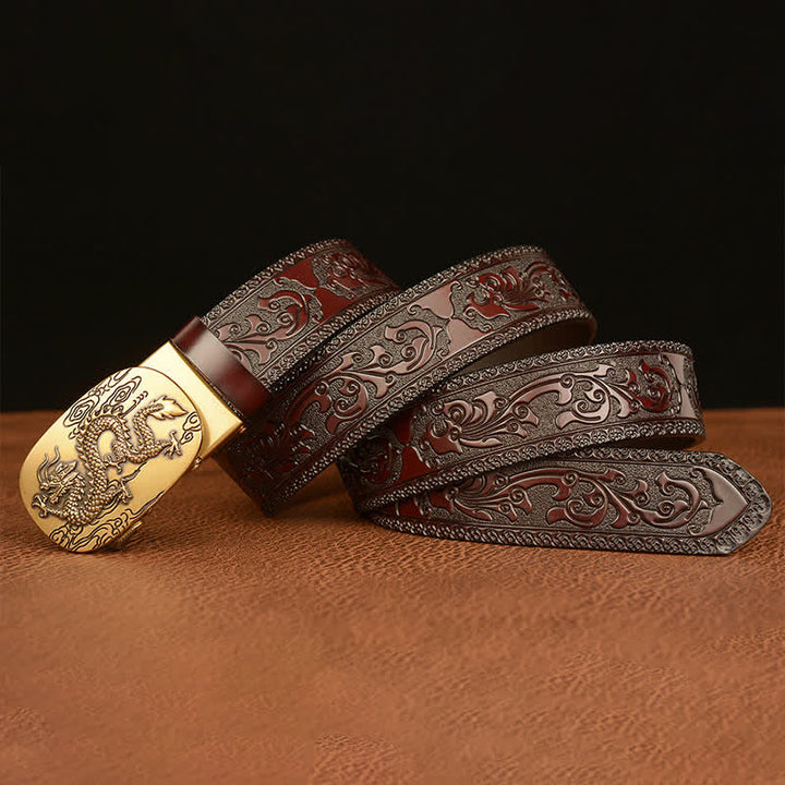 Men's Dragon Soaring In The Sky Leather Belt - image 4