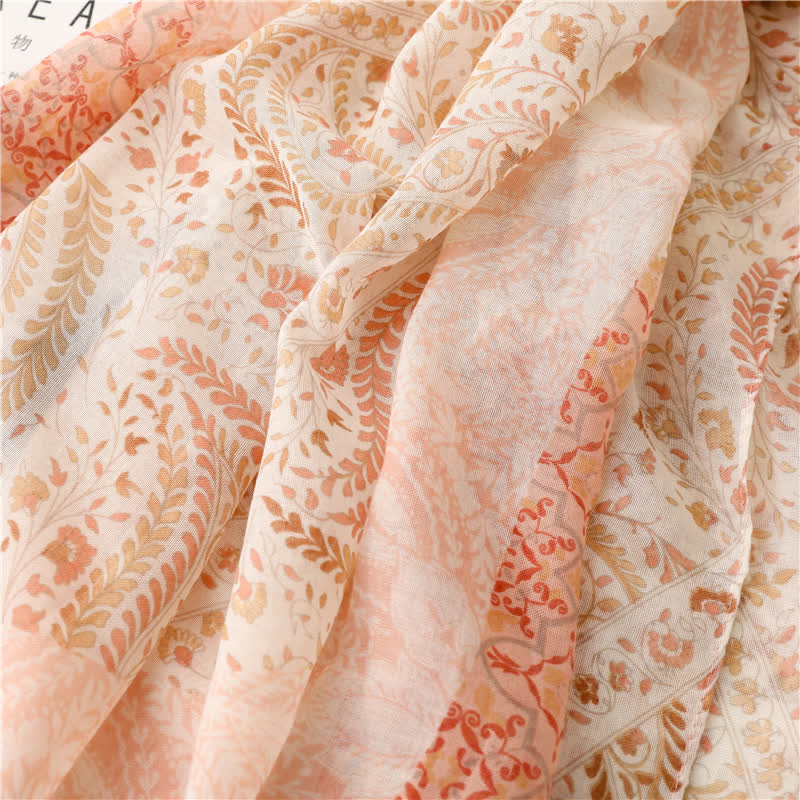 Women's Floral Soft Cape Wheat Fringe Scarf - image 6