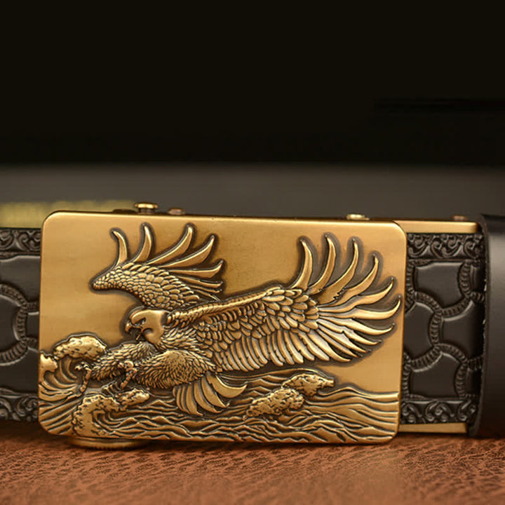 Men's Eagle Expanded Its Wings Leather Belt - image 5
