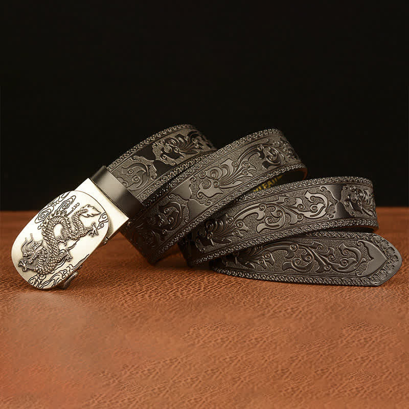 Men's Dragon Soaring In The Sky Leather Belt - image 19
