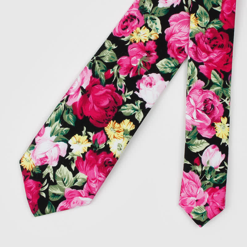 Men's Floral Printed Cotton Necktie - image 4