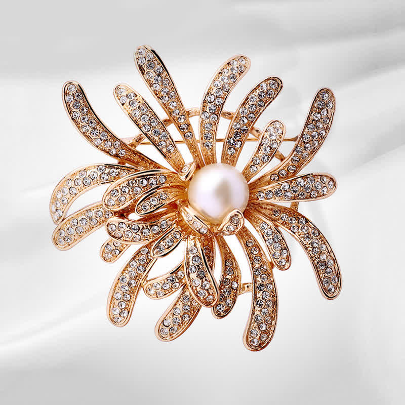 Women's Coralline Floral Pearl Brooch - image 2