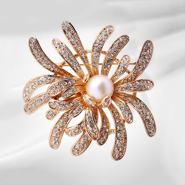 Women's Coralline Floral Pearl Brooch - image 2